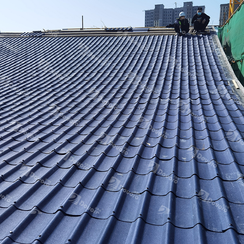 多彩波纹瓦 轻质抗震 通风除湿 工程屋面瓦 多富瑞彩色波形沥青瓦