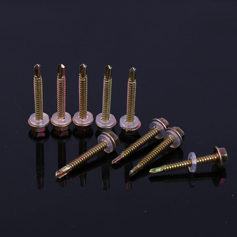 天龙外六角钻尾螺丝彩钢瓦钉燕尾螺丝钉带垫自攻自钻螺钉4.
