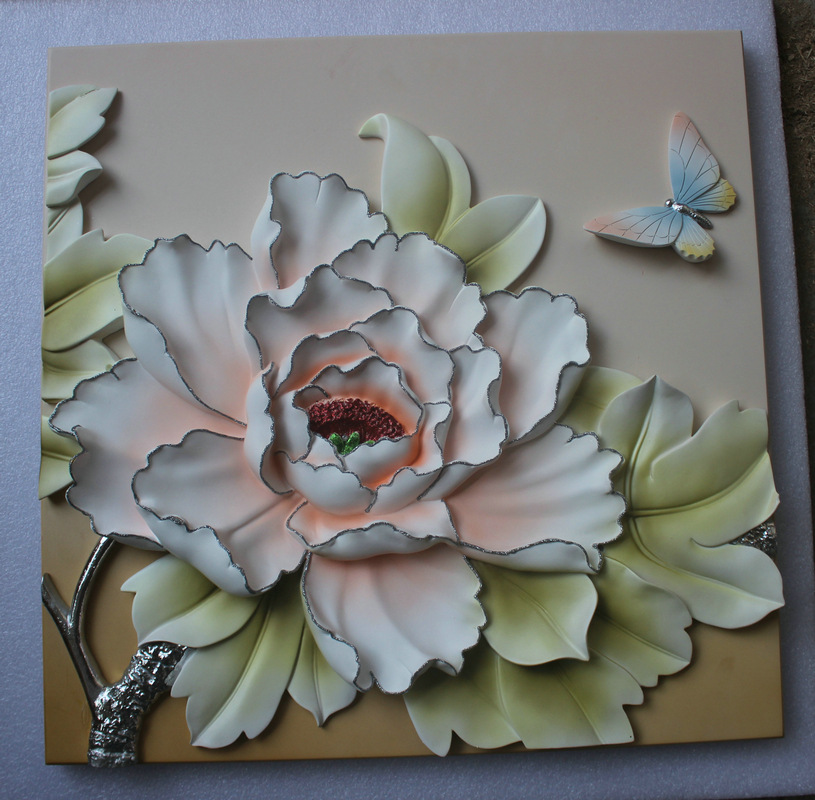 客厅无框浮雕装饰挂画 三联立体手工浮雕画 沙发背景墙壁挂画批发