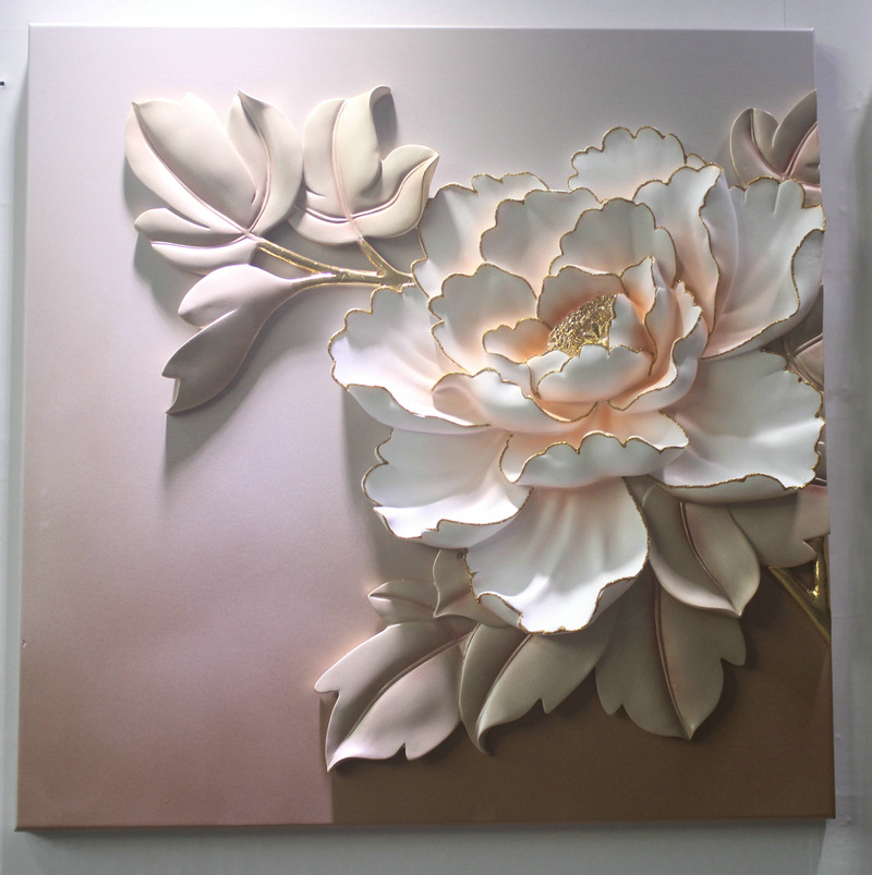 客厅无框浮雕装饰挂画 三联立体手工浮雕画 沙发背景墙壁挂画批发